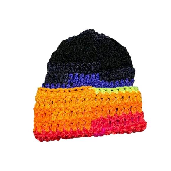 Newborn Baby Winter Hat Handmade Knit Beanie Fashion Striped - Picture 5 of 7